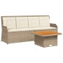 Set muebles de jardín 3 piezas y cojines ratán sintético beige en Conjuntos de jardín | Comprar online en Foru.es