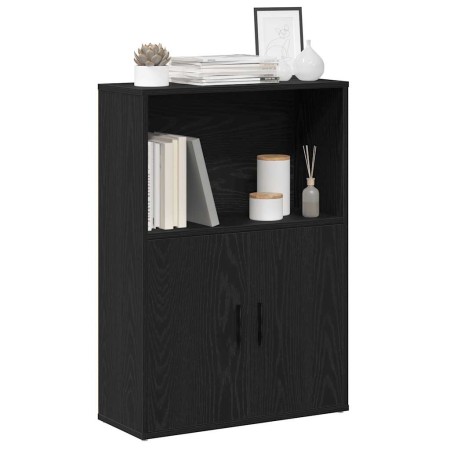 Librería de madera contrachapada roble negro 60x24x85 cm de , Librerías y estanterías - Ref: Foro24-860410, Precio: 62,15 €, ...