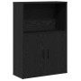 Librería de madera contrachapada roble negro 60x24x85 cm de , Librerías y estanterías - Ref: Foro24-860410, Precio: 62,15 €, ...