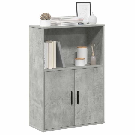 Estantería de madera de ingeniería gris hormigón 60x24x85 cm de , Librerías y estanterías - Ref: Foro24-860412, Precio: 56,29...