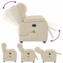 Sillón de masaje reclinable de tela crema de , Sillones - Ref: Foro24-4015718, Precio: 259,76 €, Descuento: %