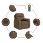 Sillón reclinable con masaje de tela marrón de , Sillones - Ref: Foro24-4015694, Precio: 200,24 €, Descuento: %