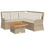Set muebles de jardín 4 piezas y cojines ratán sintético beige en Conjuntos de jardín | Comprar online en Foru.es