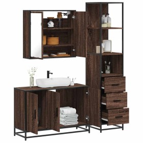 Set de muebles baño 3 pzas madera contrachapada roble marrón de , Muebles de baño - Ref: Foro24-3301134, Precio: 256,63 €, De...