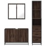 Set de muebles baño 3 pzas madera contrachapada roble marrón de , Muebles de baño - Ref: Foro24-3301134, Precio: 256,63 €, De...