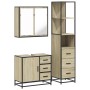 Set de muebles de baño 3 pzas madera contrachapada roble Sonoma de , Muebles de baño - Ref: Foro24-3301136, Precio: 276,93 €,...