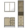 Set de muebles de baño 3 pzas madera contrachapada roble Sonoma de , Muebles de baño - Ref: Foro24-3301136, Precio: 276,93 €,...