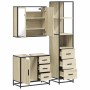 Set de muebles de baño 3 pzas madera contrachapada roble Sonoma de , Muebles de baño - Ref: Foro24-3301136, Precio: 276,93 €,...