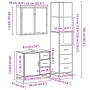 Set de muebles de baño 3 pzas madera contrachapada roble Sonoma de , Muebles de baño - Ref: Foro24-3301136, Precio: 276,93 €,...