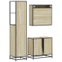 Set de muebles de baño 3 pzas madera contrachapada roble Sonoma de , Muebles de baño - Ref: Foro24-3301176, Precio: 258,01 €,...