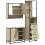 Set de muebles de baño 3 pzas madera contrachapada roble Sonoma de , Muebles de baño - Ref: Foro24-3301176, Precio: 258,01 €,...
