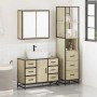 Set de muebles de baño 3 pzas madera contrachapada roble Sonoma de , Muebles de baño - Ref: Foro24-3301141, Precio: 305,97 €,...