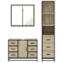 Set de muebles de baño 3 pzas madera contrachapada roble Sonoma de , Muebles de baño - Ref: Foro24-3301141, Precio: 305,97 €,...