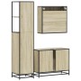 Set de muebles de baño 3 pzas madera contrachapada roble Sonoma de , Muebles de baño - Ref: Foro24-3301141, Precio: 305,97 €,...