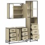 Set de muebles de baño 3 pzas madera contrachapada roble Sonoma de , Muebles de baño - Ref: Foro24-3301141, Precio: 305,97 €,...