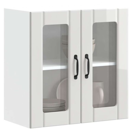 Armario pared cocina puerta cristal Lucca blanca alto brillo de , Armarios de cocina - Ref: Foro24-853909, Precio: 79,79 €, D...