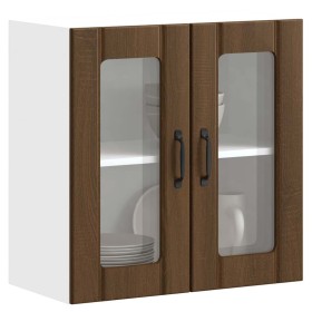 Armario pared cocina puerta de cristal Lucca roble marrón de , Armarios de cocina - Ref: Foro24-853914, Precio: 67,11 €, Desc...