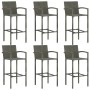 Muebles de bar de jardín 7 pzas ratán PE reposabrazos gris de vidaXL, Conjuntos de jardín - Ref: Foro24-3064815, Precio: 489,...