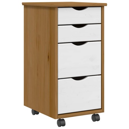 Cajonera con ruedas MOSS madera maciza pino marrón miel de , Taquillas y armarios de almacenamiento - Ref: Foro24-4015793, Pr...