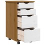 Cajonera con ruedas MOSS madera maciza pino marrón miel de , Taquillas y armarios de almacenamiento - Ref: Foro24-4015793, Pr...
