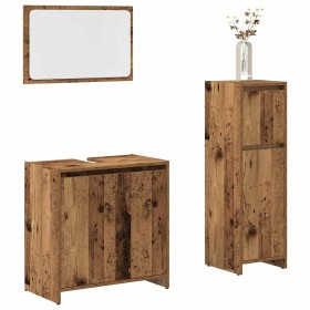 Juego de muebles de baño 3 piezas madera ingeniería envejecida de , Muebles de baño - Ref: Foro24-3328563, Precio: 120,36 €, ...