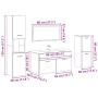 Juego de muebles de baño 4 piezas madera ingeniería envejecida de , Muebles de baño - Ref: Foro24-3328589, Precio: 192,27 €, ...
