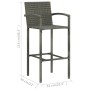 Muebles de bar de jardín 7 pzas ratán PE reposabrazos gris de vidaXL, Conjuntos de jardín - Ref: Foro24-3064815, Precio: 489,...