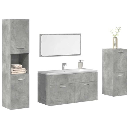 Juego muebles de baño 4 pzas madera contrachapada gris hormigón de , Muebles de baño - Ref: Foro24-3324866, Precio: 161,89 €,...