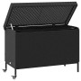 Caja almacenaje jardín ruedas ratán sintético negro 110x55x73cm de , Cajas de almacenaje para exteriores - Ref: Foro24-410382...