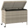 Baúl jardín con ruedas gris claro 110x55x73 cm ratán sintético de , Cajas de almacenaje para exteriores - Ref: Foro24-4103830...