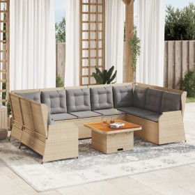 Set de muebles de jardín y cojines 7 pzas ratán sintético beige en Conjuntos de jardín | Comprar online en Foru.es