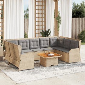 Set de muebles de jardín y cojines 7 pzas ratán sintético beige en Conjuntos de jardín | Comprar online en Foru.es
