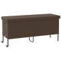 Caja de almacenaje jardín ruedas ratán PE marrón 160x55x75 cm de , Cajas de almacenaje para exteriores - Ref: Foro24-4103832,...