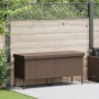 Caja de almacenaje jardín ruedas ratán PE marrón 160x55x75 cm de , Cajas de almacenaje para exteriores - Ref: Foro24-4103832,...