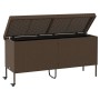 Caja de almacenaje jardín ruedas ratán PE marrón 160x55x75 cm de , Cajas de almacenaje para exteriores - Ref: Foro24-4103832,...