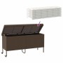 Caja de almacenaje jardín ruedas ratán PE marrón 160x55x75 cm de , Cajas de almacenaje para exteriores - Ref: Foro24-4103832,...