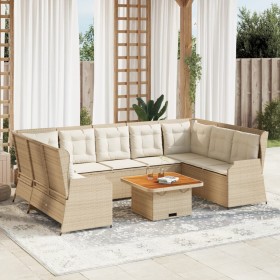 Set de muebles de jardín y cojines 7 pzas ratán sintético beige en Conjuntos de jardín | Comprar online en Foru.es