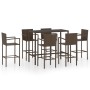 Set de bar de jardín 7 piezas ratán sintético marrón de vidaXL, Conjuntos de jardín - Ref: Foro24-3064845, Precio: 481,80 €, ...