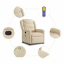 Sillón de masaje reclinable de tela crema de , Sillones - Ref: Foro24-4015614, Precio: 219,34 €, Descuento: %