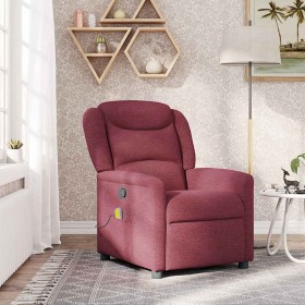 Sillón de masaje reclinable de tela color vino tinto de , Sillones - Ref: Foro24-4015609, Precio: 206,17 €, Descuento: %