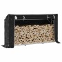 Leñero cubierta lluvia 200,5x41x110,5 cm acero galvanizado de , Bolsas y soportes de leña - Ref: Foro24-4104944, Precio: 77,7...