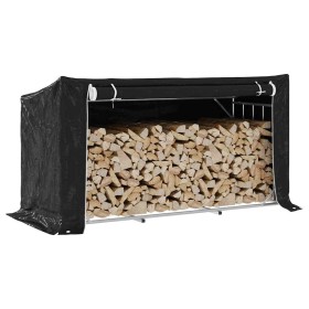 Leñero cubierta lluvia 200,5x80,5x110,5 cm acero galvanizado de , Bolsas y soportes de leña - Ref: Foro24-4104946, Precio: 11...