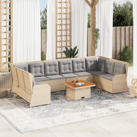 Set de muebles de jardín y cojines 7 pzas ratán sintético beige en Conjuntos de jardín | Comprar online en Foru.es