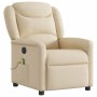 Sillón reclinable de masaje eléctrico tela color crema de , Sillones - Ref: Foro24-3303192, Precio: 269,06 €, Descuento: %