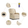 Sillón reclinable de masaje eléctrico tela color crema de , Sillones - Ref: Foro24-3303192, Precio: 269,06 €, Descuento: %