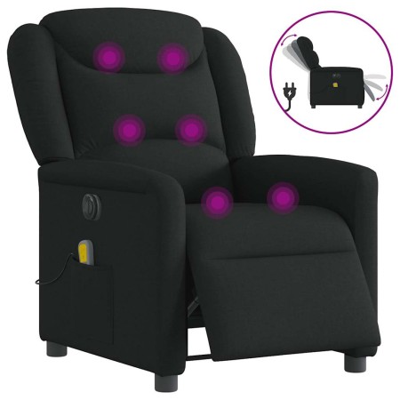 Sillón reclinable de masaje eléctrico tela negro de , Sillones - Ref: Foro24-3303186, Precio: 257,78 €, Descuento: %