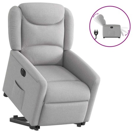 Sillón eléctrico reclinable elevable de tela gris nube de , Sillones - Ref: Foro24-3303223, Precio: 317,96 €, Descuento: %