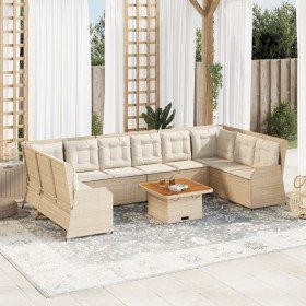Set de muebles de jardín y cojines 7 pzas ratán sintético beige en Conjuntos de jardín | Comprar online en Foru.es
