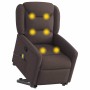 Silla de masaje reclinable de pie de tela marrón oscuro de , Sillones - Ref: Foro24-3303209, Precio: 272,38 €, Descuento: %