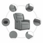 Sillón eléctrico reclinable elevable de tela gris claro de , Sillones - Ref: Foro24-3303214, Precio: 321,38 €, Descuento: %